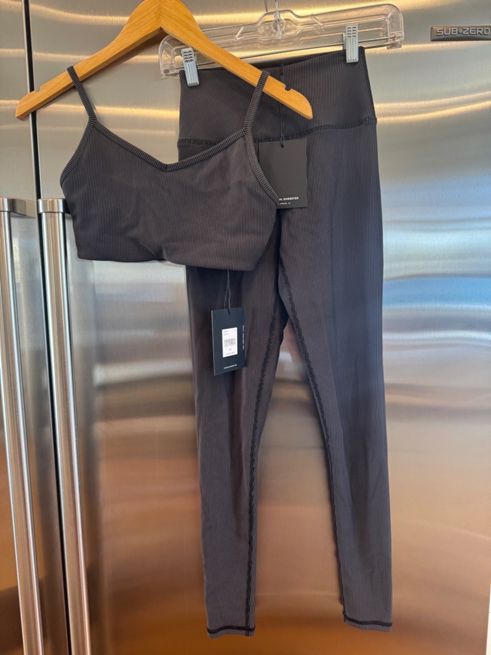 NWT Spiritual Gangster Matching SET - Auralight Legging + Aria Bra -Ribbed Black - Picture 2 of 16